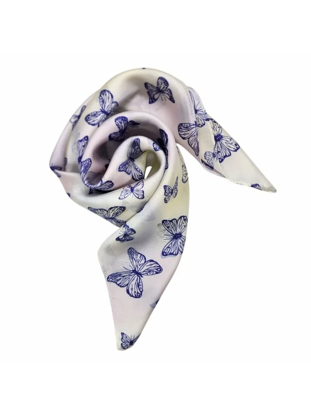 ⭐Luxury Butterfly Scarf Square Silky Head Neck Wrap Purple Cream Accessory hijab
